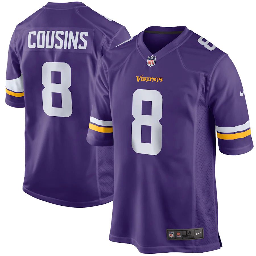 Men Minnesota Vikings 8 Kirk Cousins Nike Purple Game Player NFL Jersey